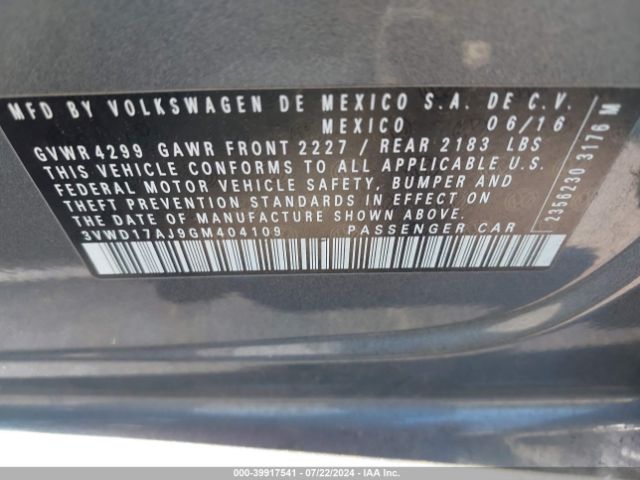 3VWD17AJ9GM404109 Volkswagen Jetta 1.8t Sport