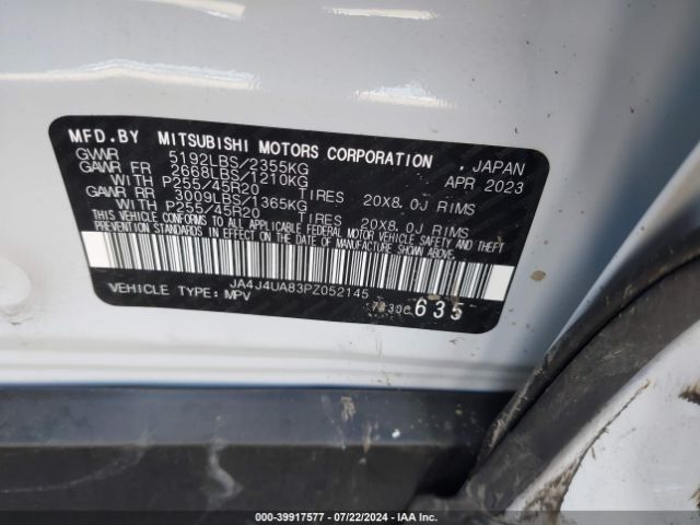 JA4J4UA83PZ052145 Mitsubishi Outlander Se 2.5 S-awc