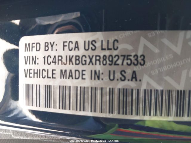 1C4RJKBGXR8927533 Jeep Grand Cherokee L Limited 4x4
