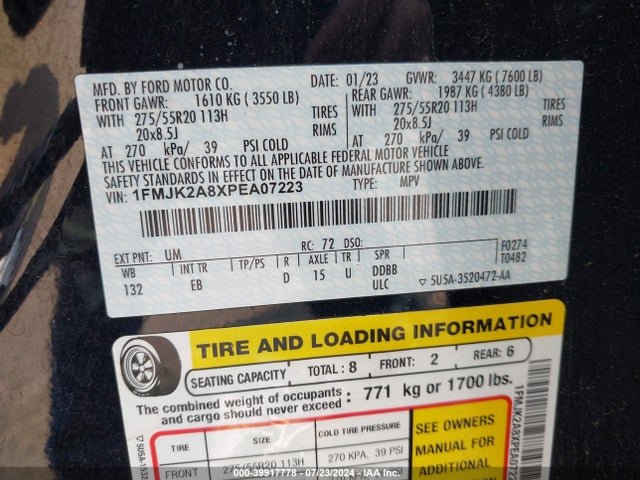 Ford Expedition Limited Max 2023 1FMJK2A8XPEA07223 Image 9