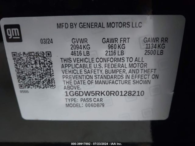 1G6DW5RK0R0128210 Cadillac CT5 LUXURY