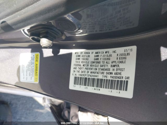 1HGCR2F72FA249441 Honda ACCORD EX