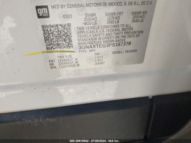 3GNAXTEG3PS187378 Chevrolet Equinox Awd 2fl