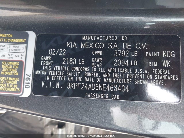 KIA Forte Lxs 2022 3KPF24AD6NE463434 Image 9