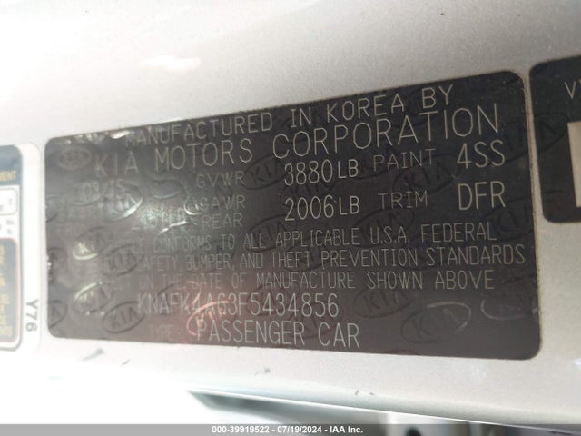 KIA FORTE LX 2015 KNAFK4A63F5434856 Image 9