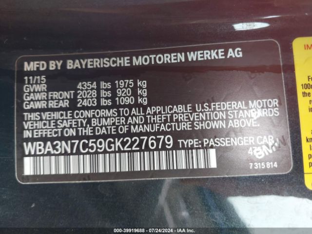 WBA3N7C59GK227679 BMW 428i