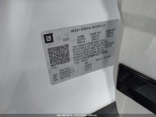 1GCGSCEN9K1277659 Chevrolet Colorado Lt