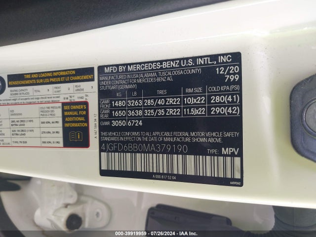 4JGFD6BB0MA379190 Mercedes-Benz Amg Gle 53 Coupe 4matic