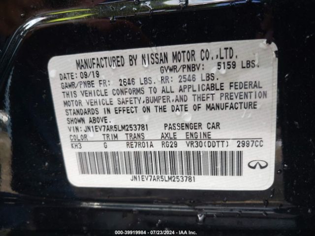 JN1EV7AR5LM253781 Infiniti Q50 Edition 30 Awd