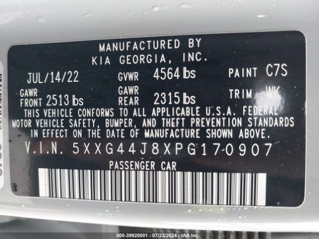 5XXG44J8XPG170907 KIA K5 Gt