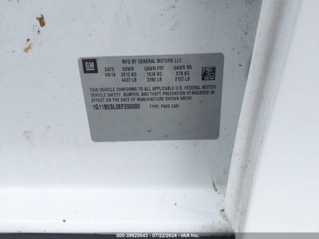 1G11B5SL0EF290000 Chevrolet Malibu 1ls
