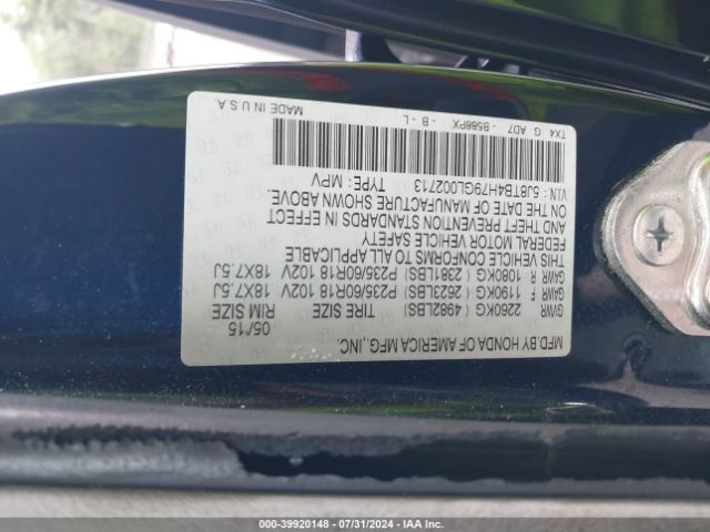5J8TB4H79GL002713 Acura Rdx Advance Package