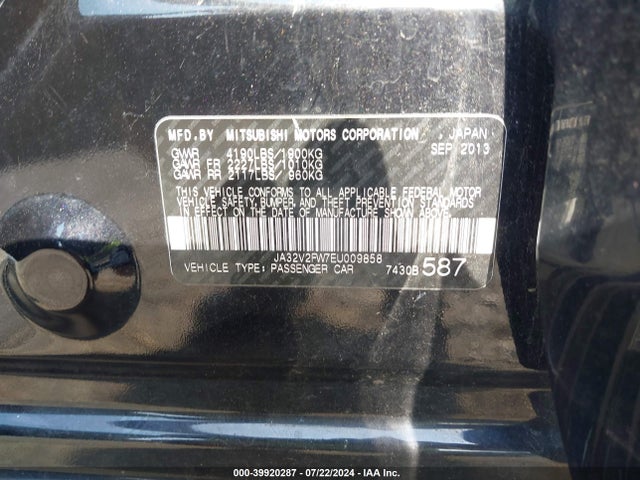 2014 MITSUBISHI LANCER JA32V2FW7EU009858 Photo 8