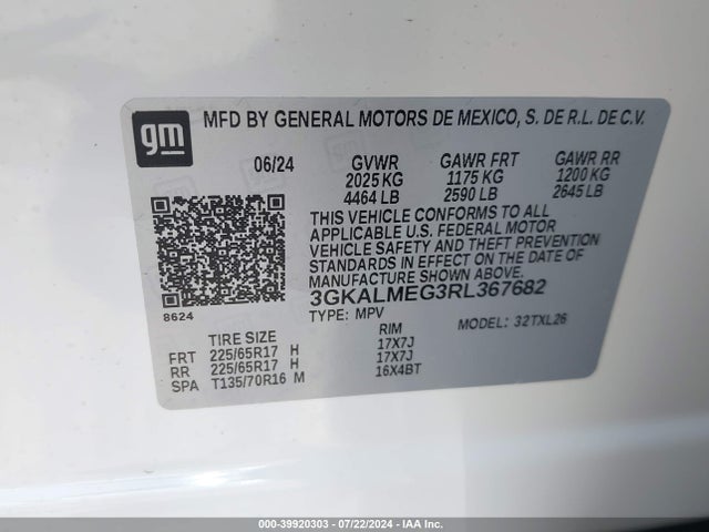 3GKALMEG3RL367682 GMC Terrain Fwd Sle