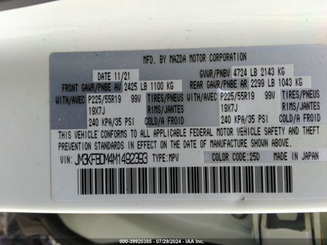 JM3KFBDM4M1492393 Mazda Cx-5 Grand Touring