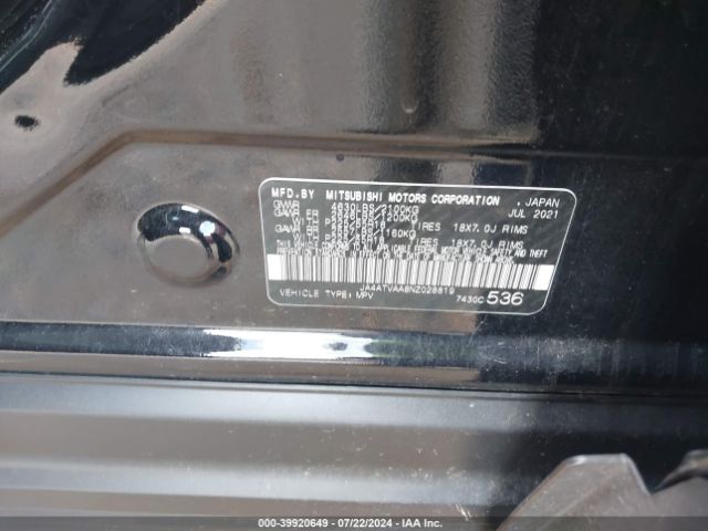JA4ATVAA8NZ028819 Mitsubishi Eclipse Cross Le S-awc