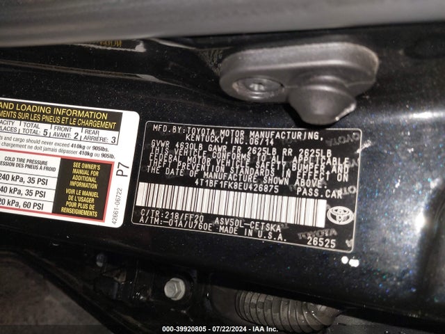 Toyota CAMRY SE 2014 4T1BF1FK8EU426875 Image 9