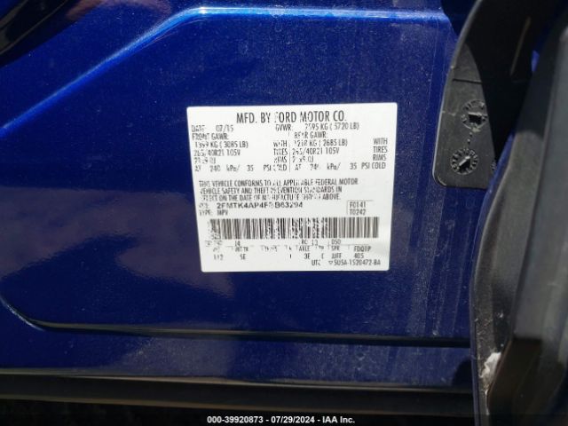 2FMTK4AP4FBB63294 Ford EDGE SPORT