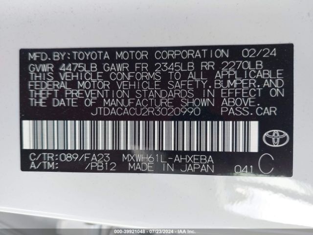 Toyota Prius Prime Se 2024 JTDACACU2R3020990 Image 9