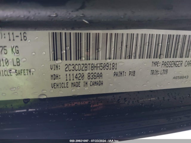 2C3CDZBT8HH509181 Dodge Challenger R/t
