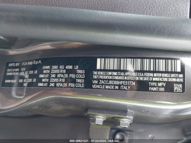 ZACCJBDB8HPE51734 Jeep Renegade Limited 4x4