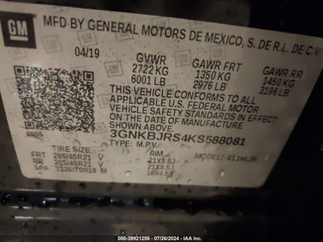 3GNKBJRS4KS588081 Chevrolet BLAZER RS