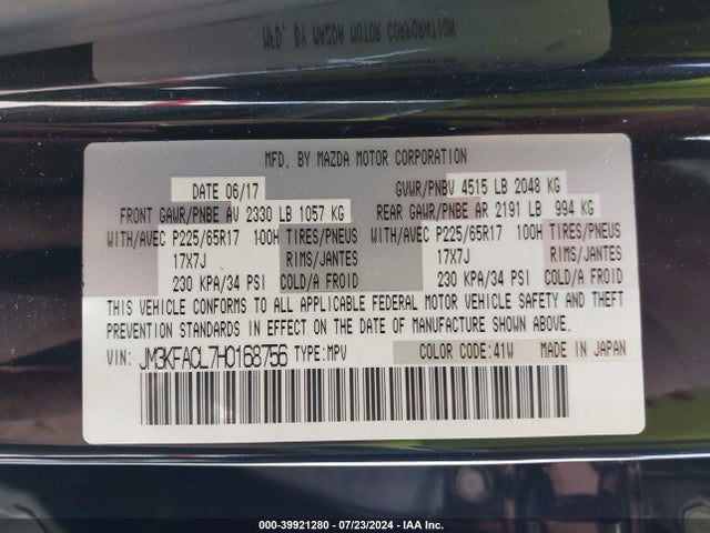 Mazda Cx-5 Touring 2017 JM3KFACL7H0168756 Image 9