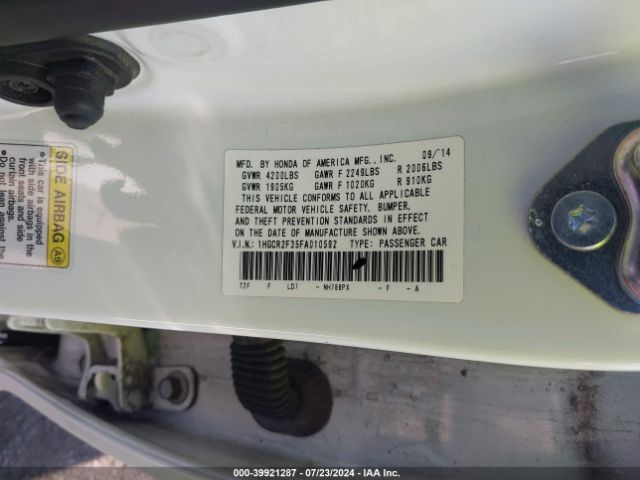 1HGCR2F35FA010592 Honda ACCORD LX