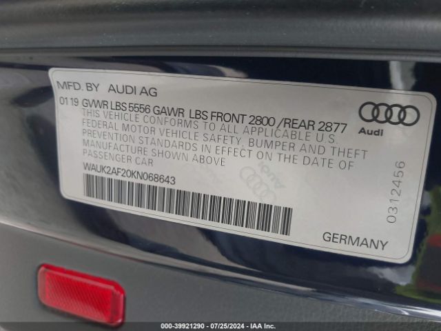 WAUK2AF20KN068643 Audi A6 55 Premium