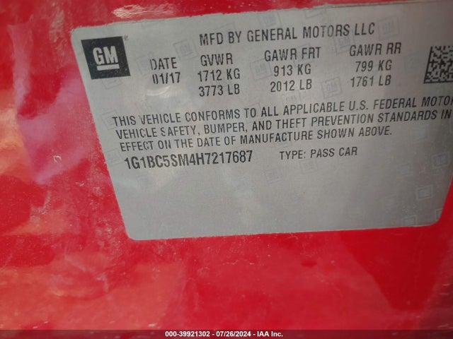Chevrolet Cruze Ls Auto 2017 1G1BC5SM4H7217687 Image 9