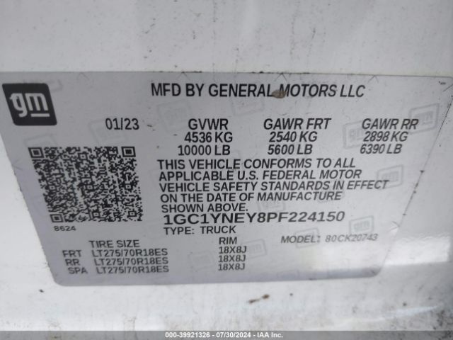 1GC1YNEY8PF224150 Chevrolet Silverado 2500hd 4wd  Standard Bed Lt