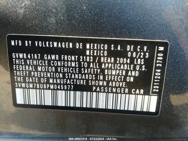 3VWGM7BU8PM045977 Volkswagen Jetta 1.5t Sel