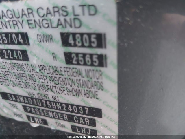 2005 JAGUAR S-TYPE SAJWA01U75HN24037 Photo 8