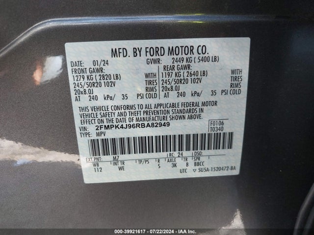 Ford Edge St-line 2024 2FMPK4J96RBA82949 Image 9