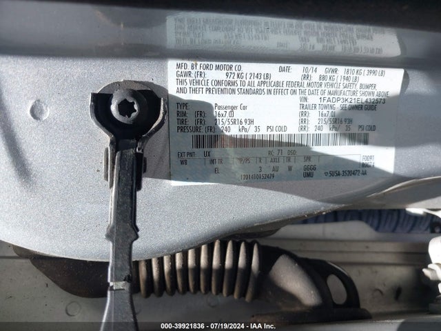 Ford FOCUS SE 2014 1FADP3K21EL432573 Image 9