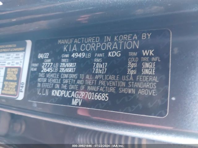 KNDPUCAG2P7016685 KIA Sportage Hybrid Lx