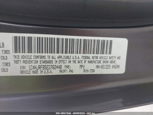 1C4NJRFB5ED762448 Jeep Patriot Latitude