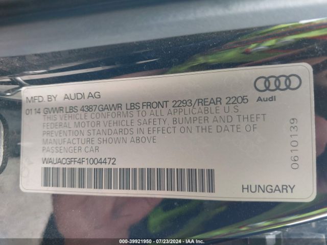 WAUACGFF4F1004472 Audi A3 1.8t Premium