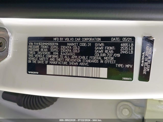 YV4162UM4M2606114 Volvo Xc40 T5 R-design
