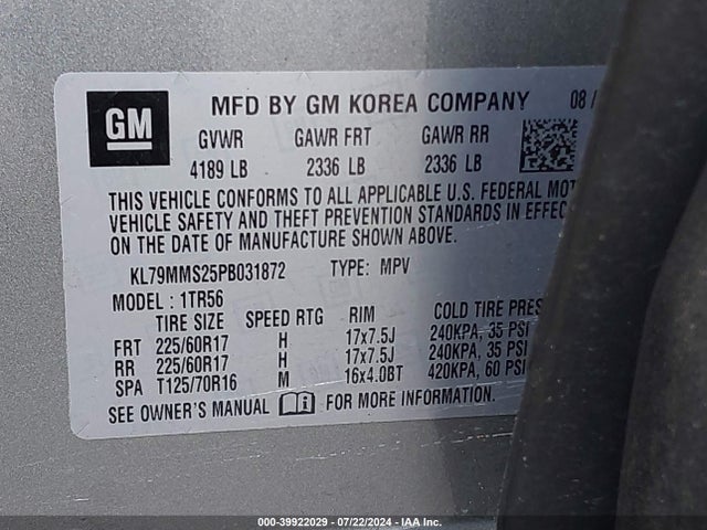 Chevrolet Trailblazer Fwd Ls 2023 KL79MMS25PB031872 Image 9