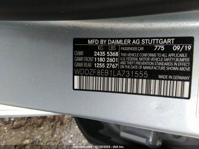 WDDZF8EB1LA731555 Mercedes-Benz E 350 4matic