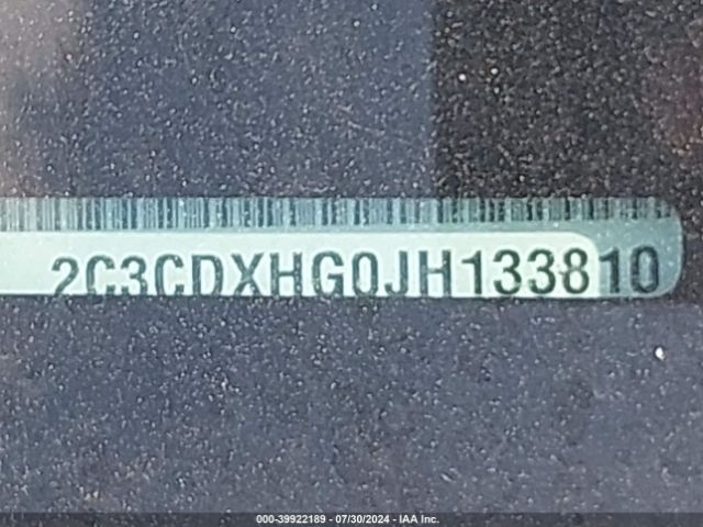 2C3CDXHG0JH133810 Dodge Charger Sxt Plus Rwd