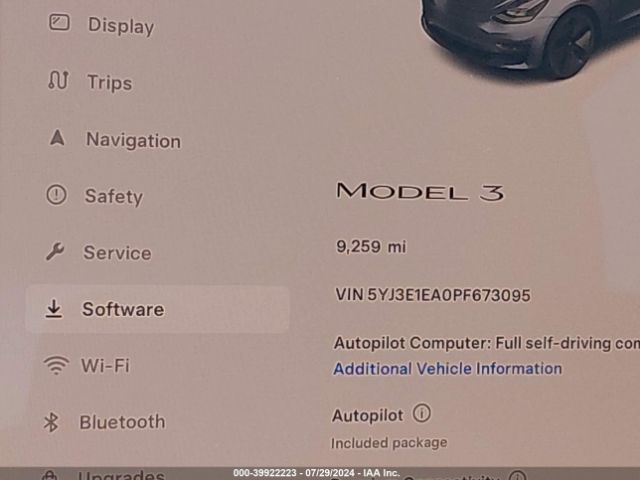 5YJ3E1EA0PF673095 Tesla Model 3 Rear-wheel Drive