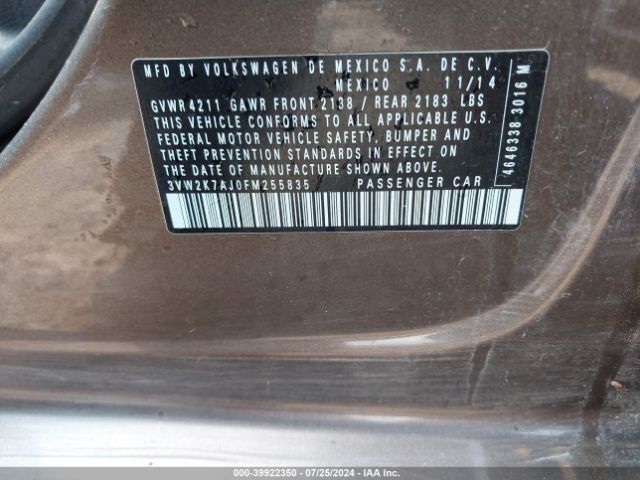 3VW2K7AJ0FM255835 Volkswagen Jetta 2.0l S