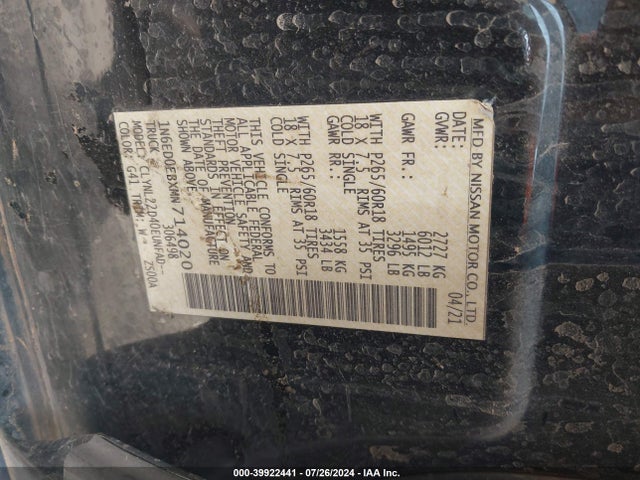 Nissan Frontier Sv 4x4 2021 1N6ED0EBXMN714020 Image 9