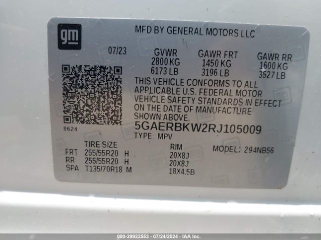 5GAERBKW2RJ105009 Buick Enclave Essence Fwd
