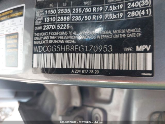 WDCGG5HB8EG170953 Mercedes-Benz GLK 350