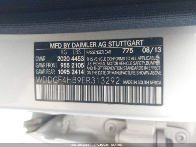 WDDGF4HB9ER313292 Mercedes-Benz C 250 Luxury/sport