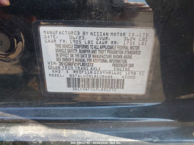 3N1CN8FV1PL851272 Nissan Versa 1.6 Sr Xtronic Cvt