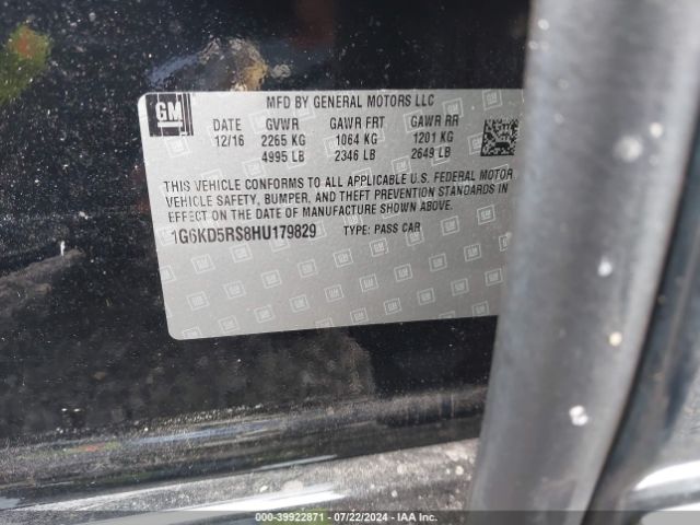 1G6KD5RS8HU179829 Cadillac CT6 LUXURY